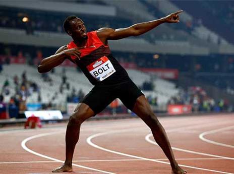 בולט חוגג כהרגלו (Getty)