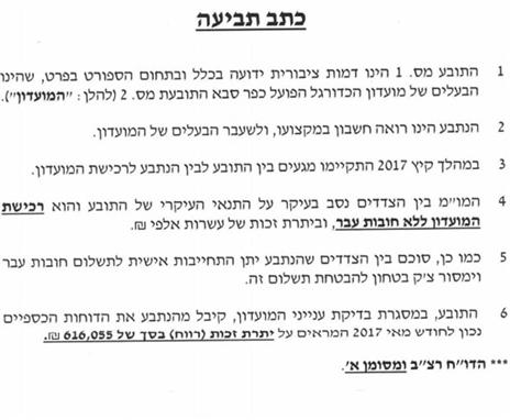 מתוך כתב התביעה
