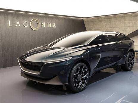 אסטון מרטין לגונדה. מכונית חשמלית בהשראת יאכטות-ספורט. כביש-שטח מפואר שרוצה להתחרות ברולס רויס קולינן עם מערכת נהיגה אוטונמית דרגה 4. בגלגול הקודם 'לגונדה' הייתה מכונית סאלון מפוארת בייצור מוגבל של 645 יחידות בין השנים 1974-1990