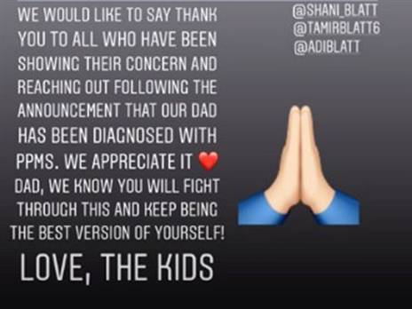 הודעת התמיכה של ילדיו של בלאט