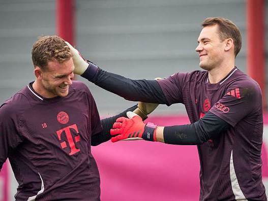 "לא הצלחתי לדבר כשפגשתי אותו לראשונה". נוייר ופרץ (GETTY)