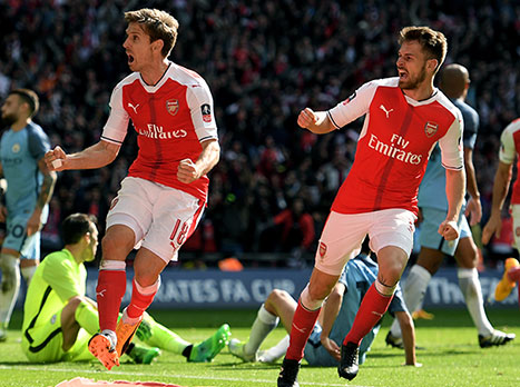 "אוהב את התחרות הזאת". ראמזי ומונריאל חוגגים (Getty)