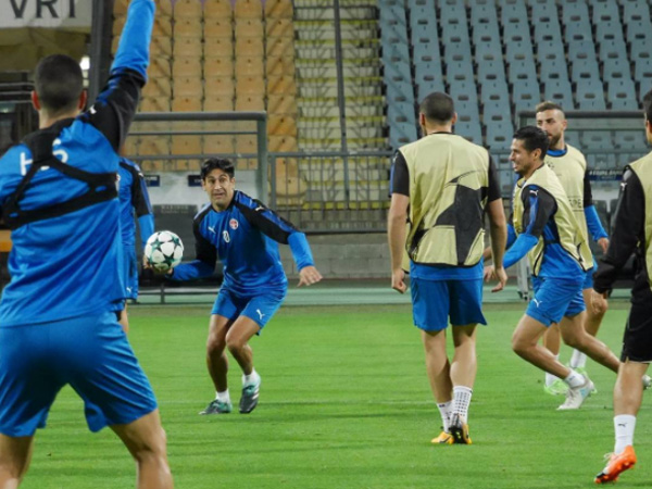 שחקני ב"ש באימון המסכם אמש. הרגע הגורלי כמעט כאן (דף האינסטגרם של המועדון)