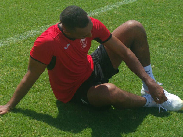 כבר רגיל למדים של סכנין. ראדי באימון הבכורה