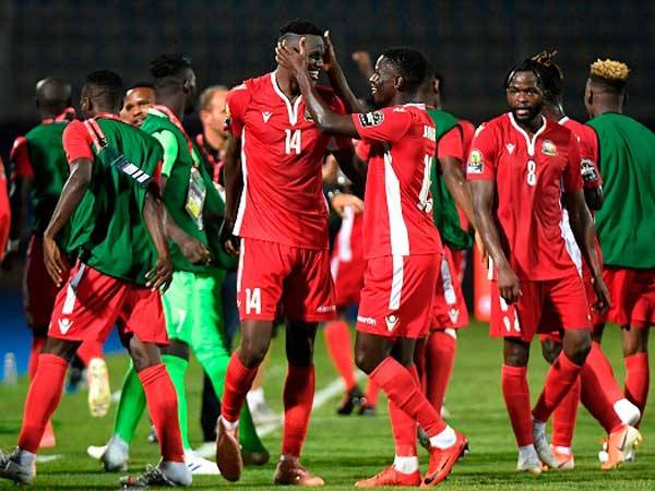 שחקני קניה חוגגים ניצחון (getty, KHALED DESOUKI)