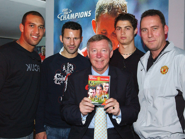 מולנסטיין עם פרגוסון, רונאלדו, גיגס וטים הווארד. עזר ל-CR7 עם הסיומת (GETTY)