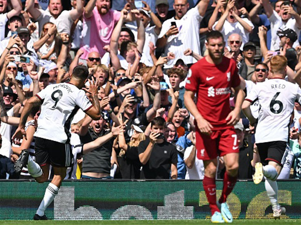 מיטרוביץ' ואוהדי פולהאם. ככה חוזרים לפרמייר ליג (JUSTIN TALLIS/AFP)