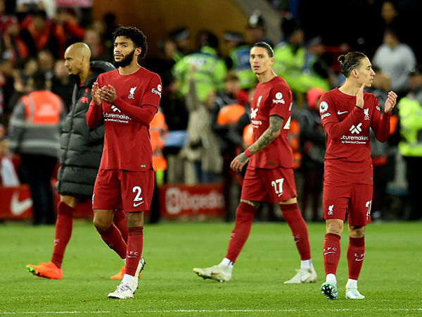 שחקני ליברפול אחרי הניצחון נגד סיטי  (Photo by Andrew Powell/Liverpool FC via Getty Images)