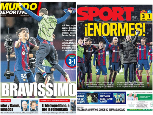 "בראביסימו", "ענקים!", בתקשורת הקטלאנית חגגו