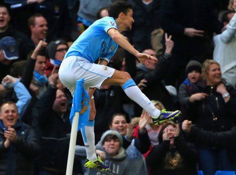 נאבאס שוב חגג עם דגל הקרן (GETTYIMAGES)