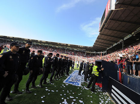 רגעים של בהלה בפמפלונה (Gettyimages)