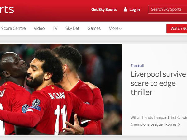 "ליברפול שרדה במותחן", ב-Sky Sports