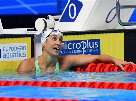 מורז. השוותה את שיאה הישראלי (באדיבות איגוד השחייה)