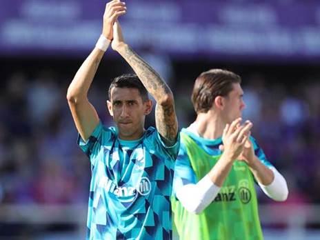 אנחל די מריה ודושאן ולאחוביץ'. בקרוב יפגשו את מכבי חיפה (Gabriele Maltinti, GETTY)