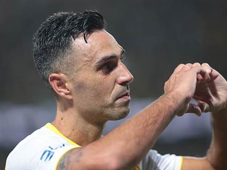 צהוב לחלוטין. זהבי חוגג אליפות במכבי ת“א (צילום: אלן שיבר)