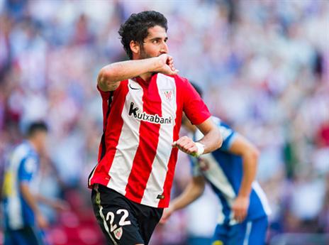 ראול גרסיה אחרי השער. ניצחון שלישי רצוף (getty)