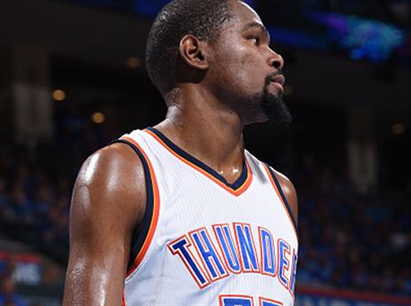 דוראנט מאוכזב. הת'אנדר כבר הריחו גמר (getty)