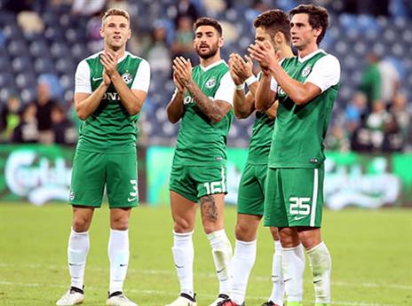 מכבי חיפה חוגגת העפלה למקום השני (צילום: יוסי שקל)