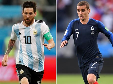 גריזמן מול מסי ראש בראש (GETTY)