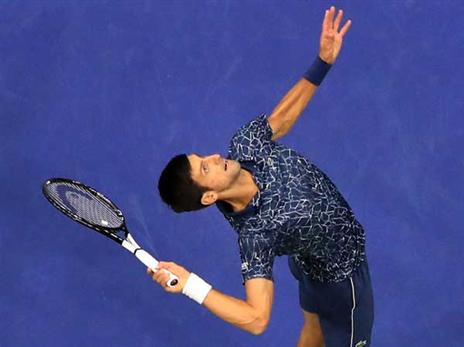 ניצח את המערכה הראשונה ב-42 דקות. ג'וקוביץ' (Getty)