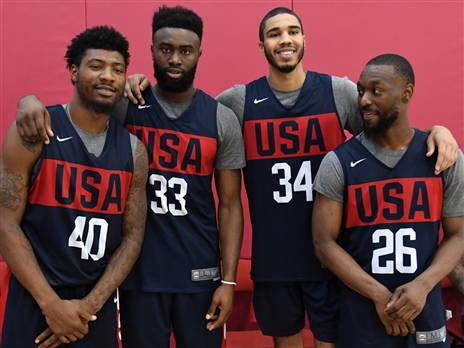 רביעיית הסלטיקס בנבחרת ארה"ב. שיתפו פעולה בקיץ (Getty)