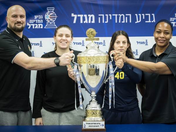 ל'קו ווילינגהאם, יערה יצחקי, גילי אייזנר ומויה טאצ'י (קרדיט: עודד קרני, איגוד הכדורסל)