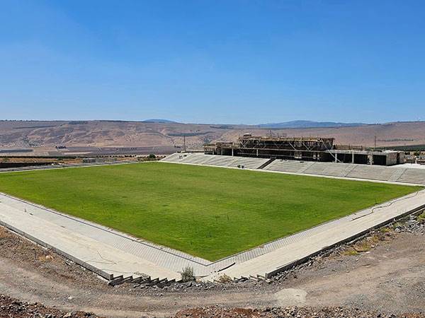 האיצטדיון החדש בטבריה. מתקדמים בבנייה (צילום: עיריית טבריה)