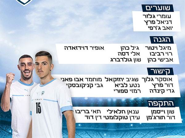 הסגל המלא של נבחרת ישראל