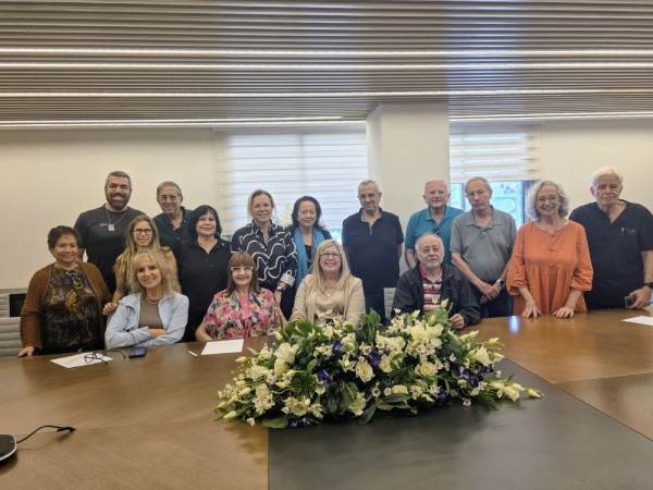 נציגי ארגון בני ברית בפגישה לקראת המכביה. צילום יחסי ציבור