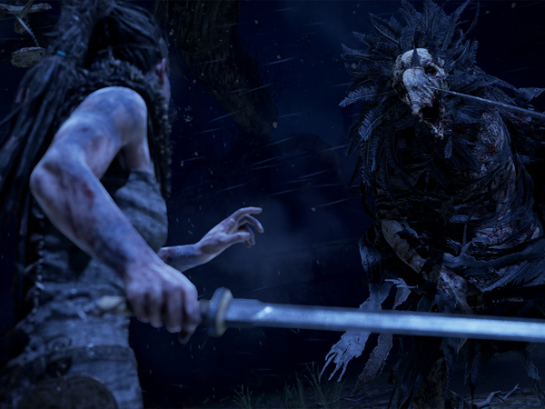 אוייבים מאיימים, ואטמוספירה מלחיצה. מתוך Hellblade: Senua's.