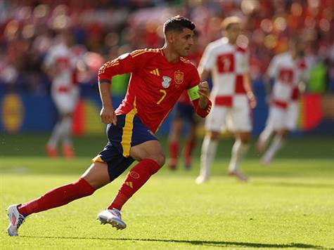 <strong>הנה הגיע השער של ספרד! מוראטה העלה את לה רוחה ל-0:1 (GETTY)</strong>