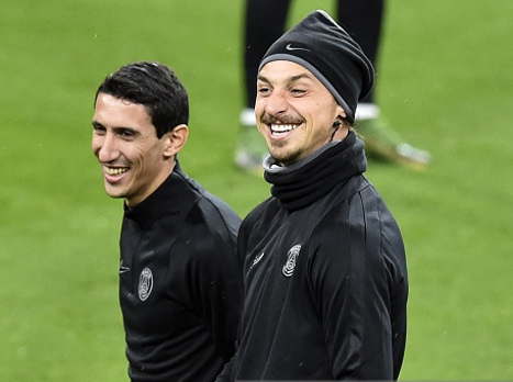 זלאטן ודי מריה מרוצים מהסנטיאגו ברנבאו (getty)