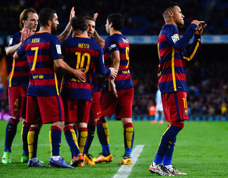 ניימאר חגג אחרון בתצוגה הגדולה של ברצלונה (gettyimages)