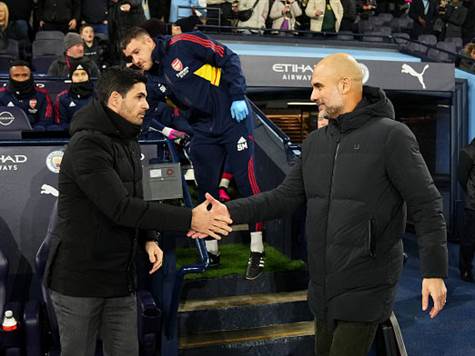 מאז המשחקים בין ארטטה ופפ עומד על 1:6 לטובתו של המאמן הוותיק יותר. פרט לניצחון האחרון של ארסנל על סיטי, ארטטה הפסיד את כל משחקיו נגד גווארדיולה, כולם&nbsp;בין ארסנל&nbsp;וסיטי כמובן (GETTY)