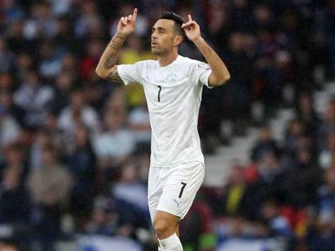 עם 32 שערים במאזנו, ערן זהבי צריך הערב שער אחד כדי לשבור את השיא של מוטל`ה שפיגלר ולהפוך לגדול הכובשים של נבחרת ישראל בכל הזמנים. האם הוא יעשה זאת מול היריבה הנוחה? (Getty)