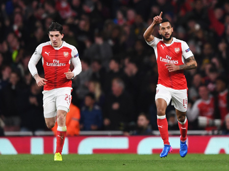 <STRONG>0:1 לארסנל!</STRONG> איזה גול של וולקוט! (צילום: Getty)