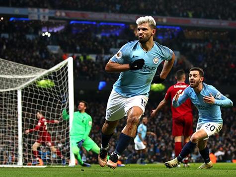 הארגנטינאי הקדים את לוברן לכדור רוחב של ברנרדו סילבה ובעט לרשת העליונה מזווית קשה. שער 10 של אגוארו בליגה העונה ושביעי מול ליברפול בשבעה משחקי בית (Clive Brunskill)