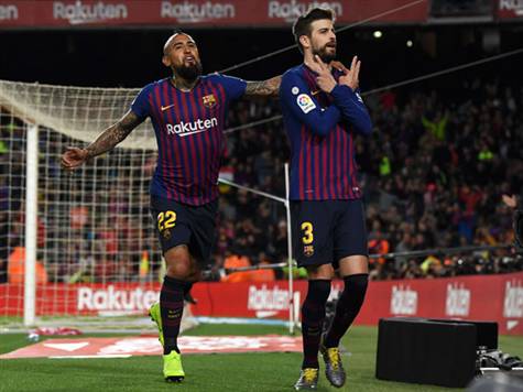 <STRONG>שער!!! </STRONG>בארסה השוותה ל-1:1! (David Ramos, Getty)