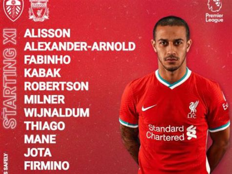 הרכבי הקבוצות פורסמו; ז`וטה, מאנה ופירמינו בחוד של קלופ מול לידס, ואילו סלאח יתחיל על הספסל. פיליפס נותר מחוץ לסגל בעקבות פציעת שריר, פאביניו ישחק בתור בלם.