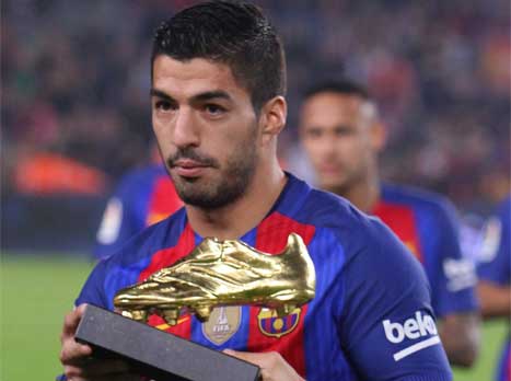 יכבוש לפני סיטי? לואיס סוארס עם נעל הזהב (טוויטר)