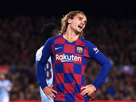 איזו הזדמנות לאנטואן גריזמן! מסי מצא את הצרפתי בצד שמאל של הרחבה והגיש לו כדור נוח, אבל החלוץ לא הצליח להכניע את בלאנקו. (getty)