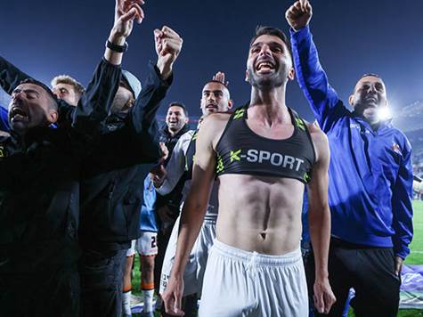 מנגד, בני יהודה תגיע על תקן הסינדרלה - לאחר שכבר הדיחה את בית``ר ירושלים ברבע הגמר, היא תנסה לחזור למעמד הגמר לראשונה מאז הזכייה האחרונה שלה, בשנת 2019 (צילום: דני מרון)