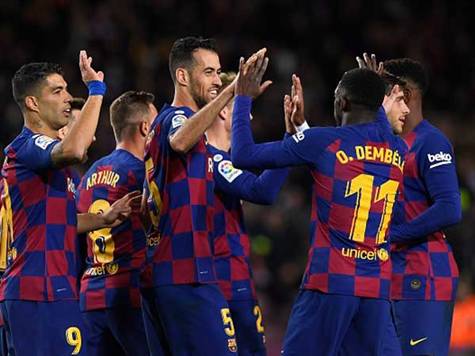 <STRONG>שריקת הסיום! </STRONG>1:4 לברצלונה, שלושער למסי והרבה מאד סיפורים מהמשחק הזה. וואו. (getty)