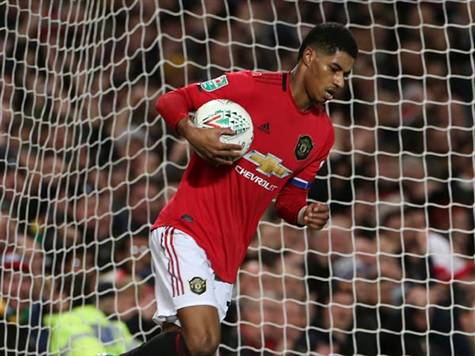 <STRONG>גול!!!!!! יונייטד מצמקת ל-1:3</STRONG>. גרינווד הכניס כדור עומק נהדר לרשפורד, שמצא את הפינה של בראבו. (getty)