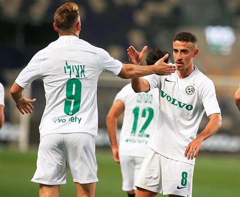 עמדה בלחץ: מכבי חיפה החזירה את פער הנקודה ממכבי ת``א עם תצוגה דומיננטית מול הקהל בבלומפילד. (אלן שיבר)