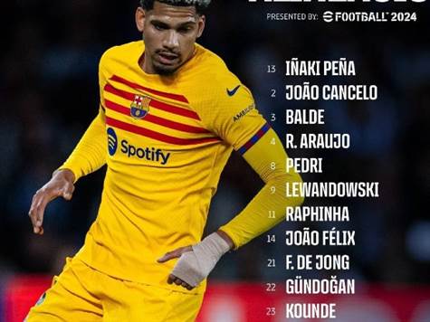 <P>קאנסלו, דה יונג, גונדואן, פליקס ולבנדובסקי ב-11 שמעלה צ`אבי הערב</P>
<P>&nbsp;</P>