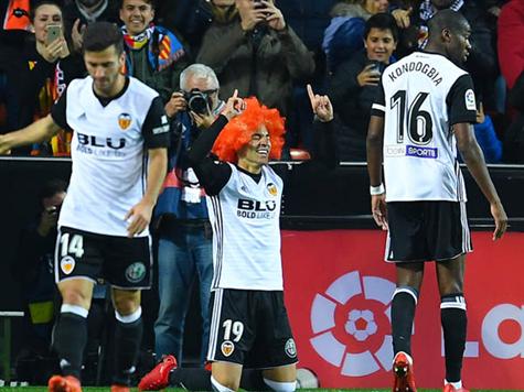 רודריגו חגג את השער עם פאה ססגונית (getty)