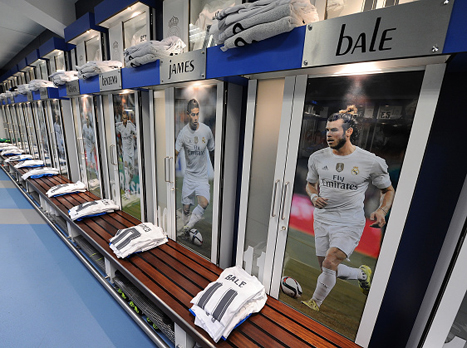 חדר ההלבשה של ריאל מדריד מבריק ומצוחצח לקראת המשחק (getty)