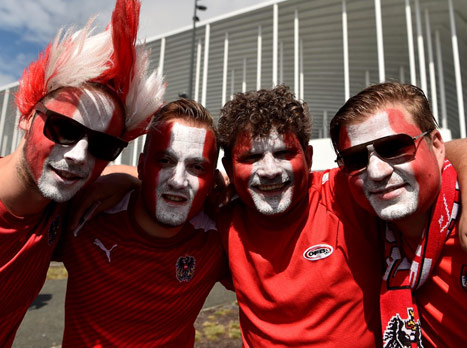 האוהדים האוסטרים כבר מוכנים (gettyimages)